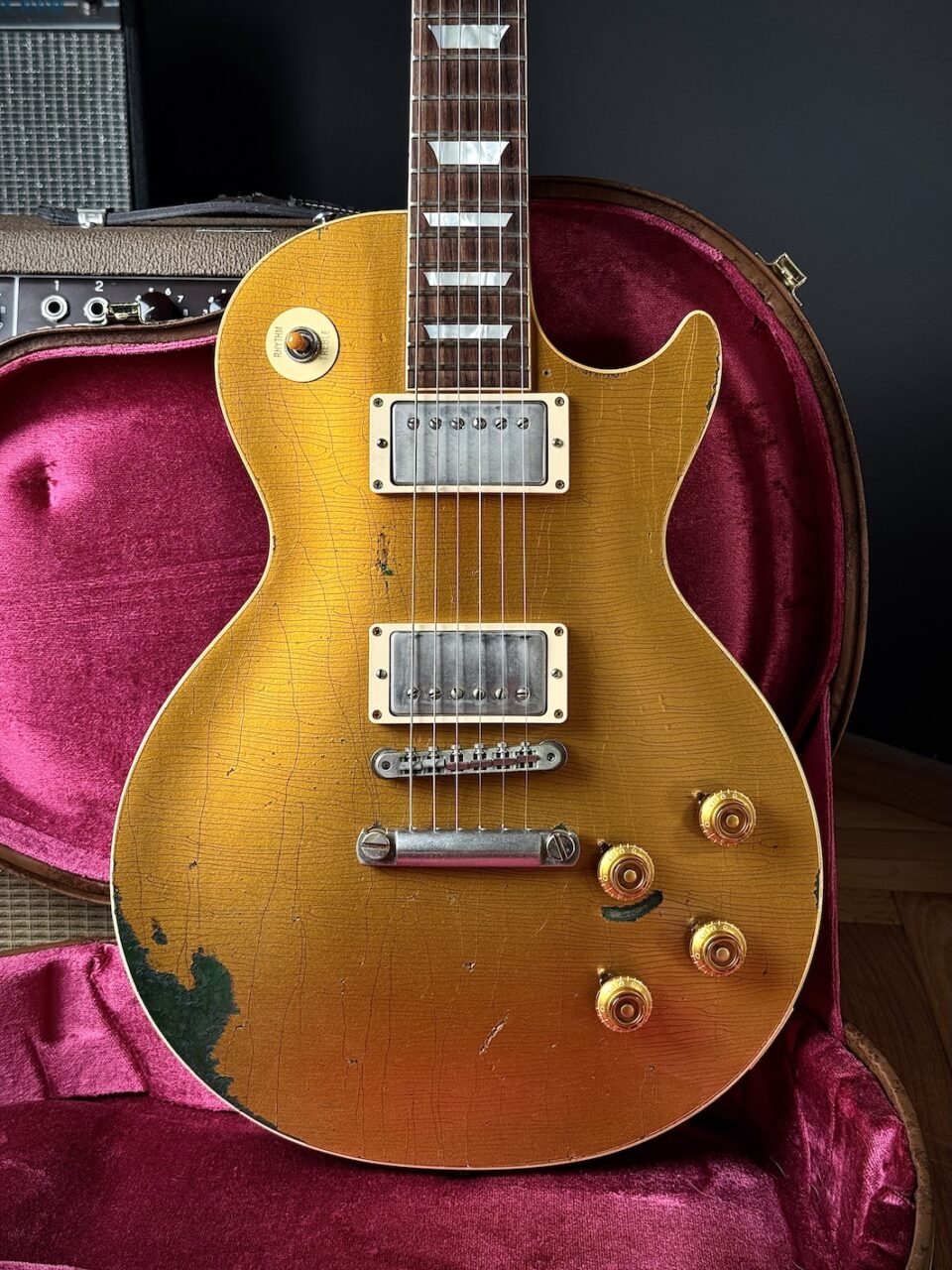 2017 Gibson Les Paul Standard Heavy Aged Gold over Green PSL