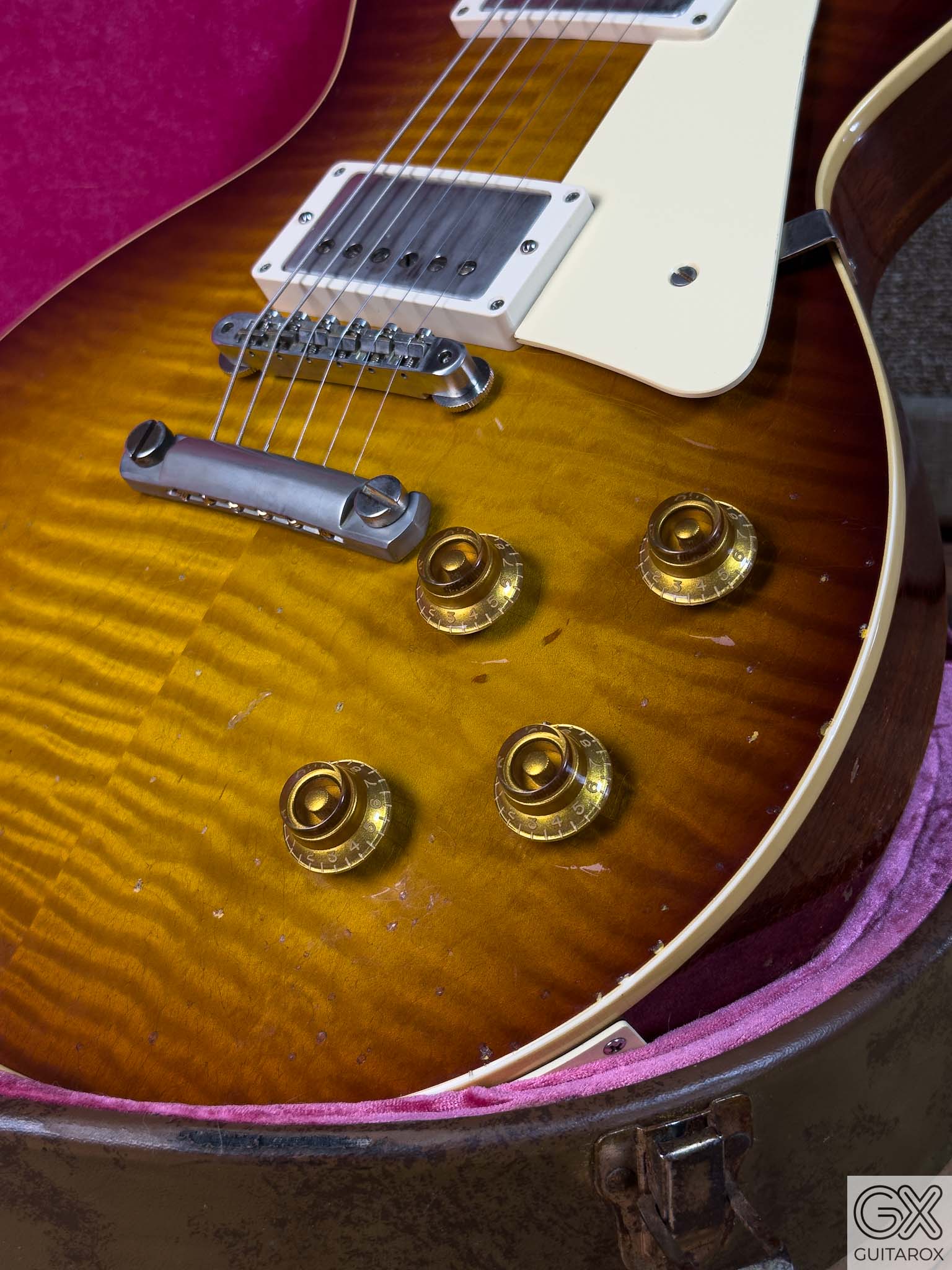 Gibson 59 Les Paul Murphy Lab Heavy Aged Ahorndecke und Weather Checking – Guitarox